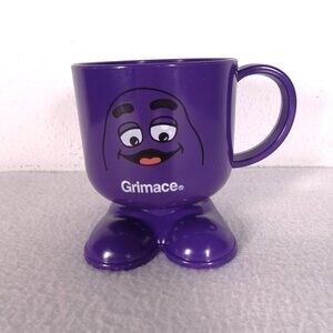 Vintage McDonald's Grimace Cup Mug Purple Plastic Footed Fast Food Collectible